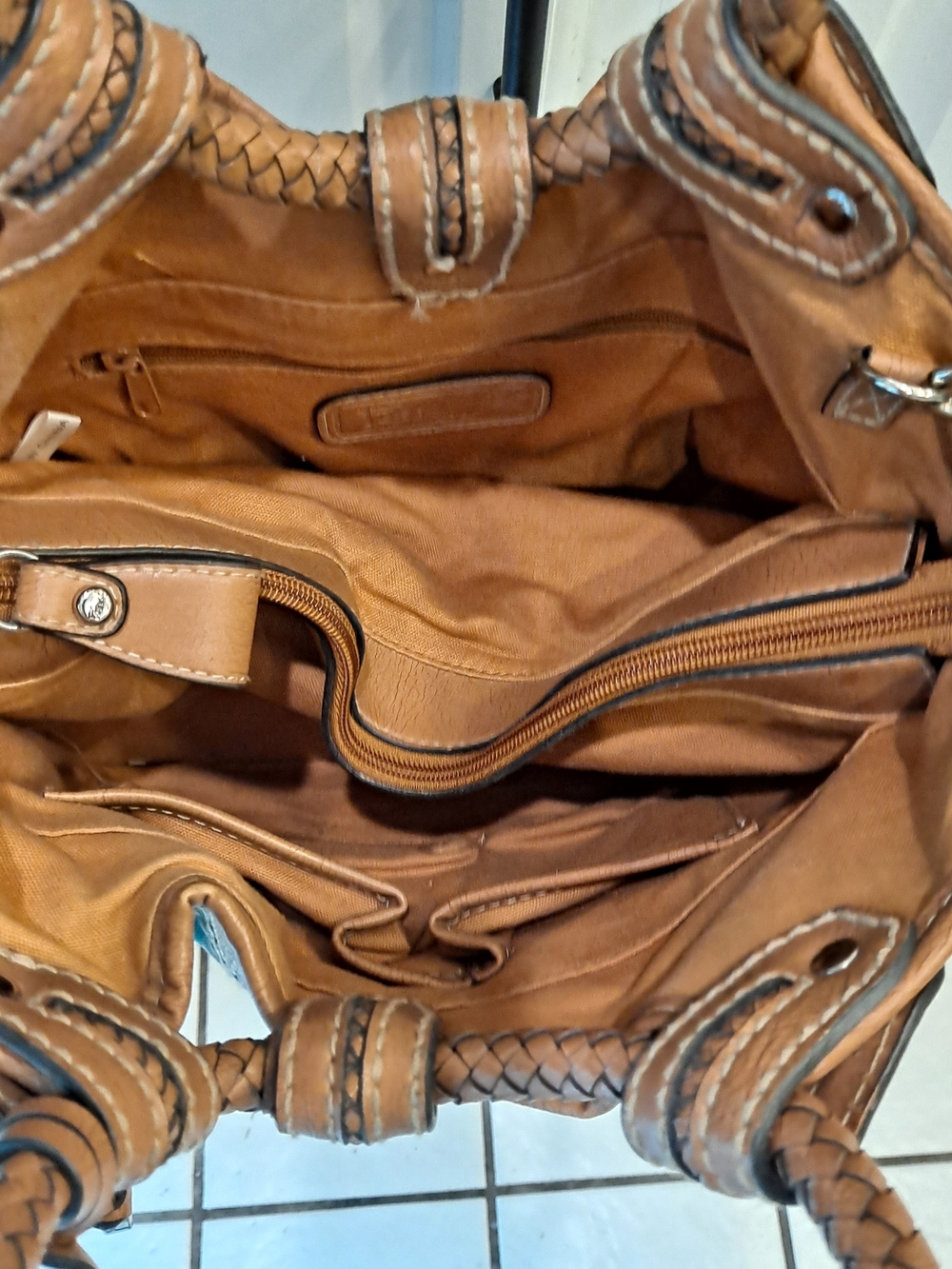 Fossil Modern Vintage Patchwork Shoulder Crossbody Bag in Tan and Multi - Picture 11 of 16